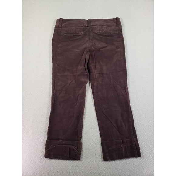 VTG Bebe Pants Womens 4 Brown Corduroy Wide Leg Low Rise Cuffed Capri Outdoor - Picture 8 of 9